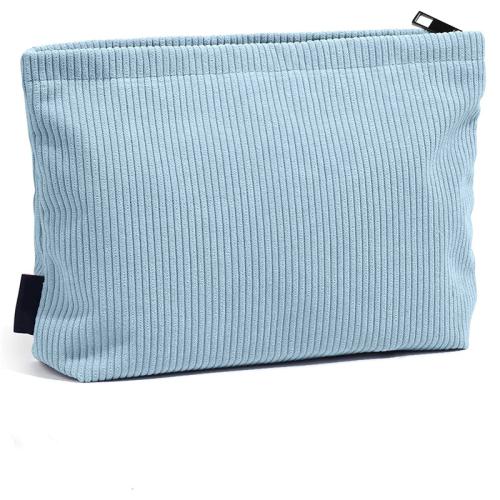 Custom Logo Zipper Makeup Bag Corduroy Cosmetic Organizer Toiletry Bag Travel Portable Make Up Wash Bag