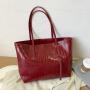 New Korean Version Of Fashion Pu Bag Foreign Trade Single Shoulder Bag Trend Large Capacity Female  Crocodile Print Tote Handbag