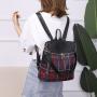 New Style Trendy Buffalo Plaid Weekend Travel Backpack Custom Logo Printed Shoulder Bag Oxford Backpack Woman