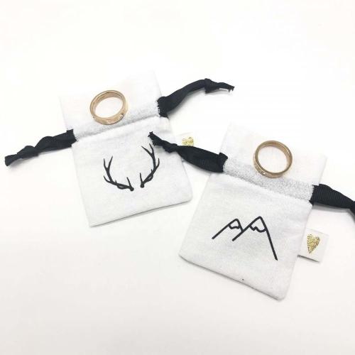 Custom Logo Printed Organic Cotton Small Drawstring Bag For Jewelry Storage Reusable  Muslin Cotton Jewelry Pouch