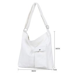 2024 Korean Version Simple Custom Printed Student Class Tutoring Bag Shoulder Messenger Canvas Bag