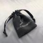 Custom Silver Hot Stamping Logo Suede Drawstring Pouch Suede Packaging bag For Jewelry