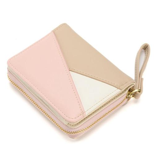 HR680 Leather Small Wallet Women Contrasting Colors Famous Mini Women Wallets Purses Short Coin Zipper Purse Credit Card Holder