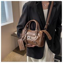 Motorcycle Tote Bag Women'S New Vintage Riveted Pillow Bag Fashion Single Shoulder Crossbody Bag