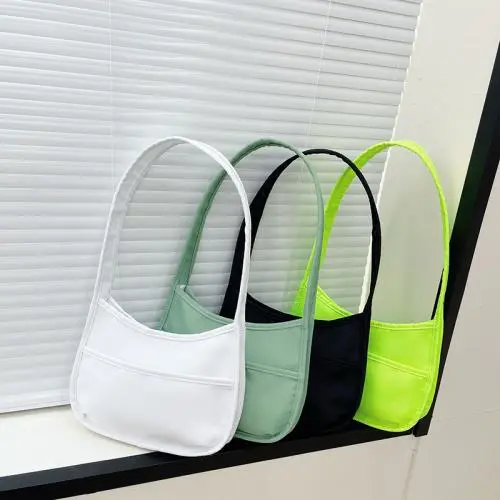 Wholesale 2024 Summer New Women Solid Color Shoulder Bag Simple Candy Color Nylon Handbag