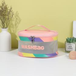 New Letter Printing Makeup Bag Waterproof Large Capacity Wash Bag Translucent Frosted Cosmetics Storage Bag