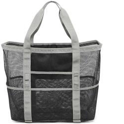 Gelory 9 Pockets Lightweight Transparent Mesh Beach Bag Large Capacity Tote Bag For Summer Poor Travel