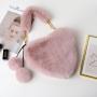 2024 New Fashion Lovely Plush Heart-shaped Bag Female Plush Love Portable Chain Peach Heart Bag Tote Bag for Women