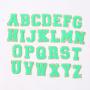 Stock Neon Green with Gold Border English Letter A-Z Iron On Adhesive Repair Alphabet Sewing Appliques Clothing Chenille Patch