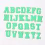 Stock Neon Green with Gold Border English Letter A-Z Iron On Adhesive Repair Alphabet Sewing Appliques Clothing Chenille Patch
