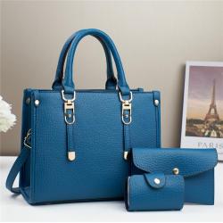 2024 Sequin leather 3 pieces set ladies shoulder bags luxury designer women's handbags with a wallet