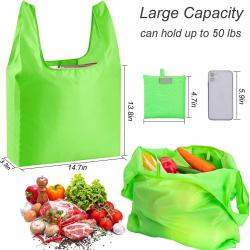Lightweight Large Capacity Custom Logo Grocery Bag Reusable Polyester Foldable Shopping Bag