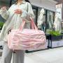 HR626 Luggage Bag Unisex Handheld Colorful Oxford Cloth Luggage Bag Short Distance Hiking Waterproof Travel Fitness Shoulder Bag