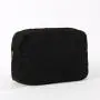 High Quality Luxury Custom Adorable Black Sherpa Cosmetic bag Women Makeup Brushes Bag Eco-Friendly Teddy Bear Standing Pouch