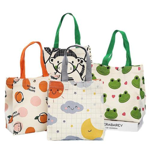 2024 New Original Mummy Bag Small Portable Cartoon Canvas Shopping Bag Simple Design