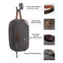 Custom Retro Bathroom Bag Men's Shaving Kit for Travel Accessories Leather and Canvas Travel Toiletry Bag for Men