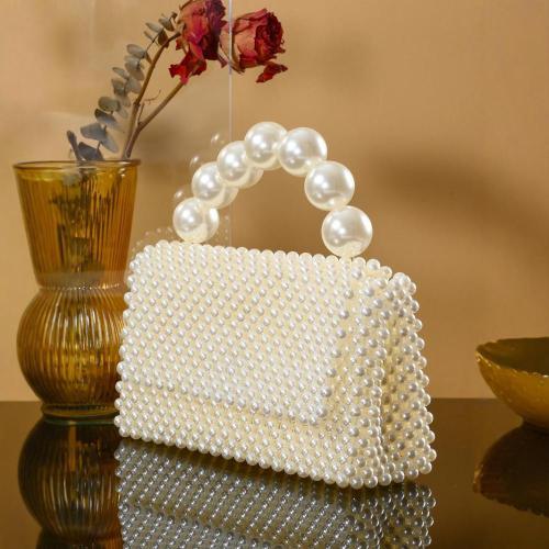 New Women's Pearl Beaded Clutch Evening Handbags for Formal Bridal Wedding Clutch Purse Prom Cocktail Party