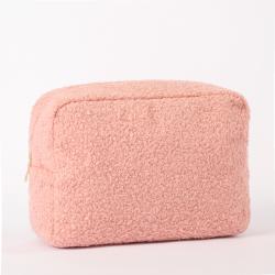 Stock Multi Color Cute Fluffy Storage Bag Makeup Pouch Pink Polar Fleece Plush Comfortable Fur Cosmetic bag