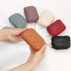 Billetera Mujer Custom Luxury Designer Vintage Original Genuine Leather Zipper Keychain Mini Coin Purse Wallet Bag Small 2022