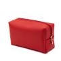 2024 New Fashion Design Private Label Custom Logo PU Leather Hand Bags Ladies Women Leather Pouches Plain Pink Makeup Bag