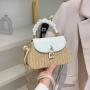 2022 Ladies Designer Bags Cute Straw Shoulder Bag Fashion Gold-tone Lock Flap Hand Satchel