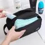 customized canvas make up bag luxury waterproof black hanging hanging toiletry bag