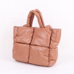 CHANGRONG Custom  Winter Down Cotton Soft Large Shoulder Bag ladies quilted puffy handbag