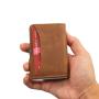 Custom aluminium card wallet leather metal card holder rfid leather metal id card holder