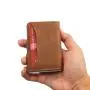 Custom aluminium card wallet leather metal card holder rfid leather metal id card holder
