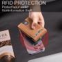 Men pop up wallet metal and leather rfid blocking wallet