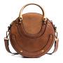 Hot selling women's small round bag fashionable frosted splicing single shoulder crossbody handbag