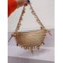 Custom 2024New Beach Holiday Travel Tote Bag Conch Star Straw Woven Shoulder Bag Fairy Underarm Handbag