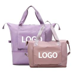 Customized Travel Weekender Overnight Bags Foldable Expandable Handbag Sport Yoga Gym Luggage Travel Tote Bag
