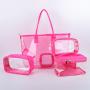 Keymay New Design RTS Stock 10 Colors women Waterproof Large Plastic Colored Clear PVC Handbags Large Beach Bag PVC Tote Bag