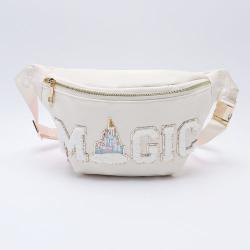 Custom Waterproof Nylon Crossbody Fanny Bag Castle MAGIC Patch Sew On Women Men Chenille Embroidery Waist Belt Bag Waist Pack