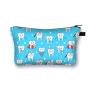 Make Up Pu Leather Flowers 3D Print Fashion Women Brand Makeup Insulated Cosmetic Bag