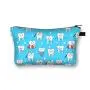 Make Up Pu Leather Flowers 3D Print Fashion Women Brand Makeup Insulated Cosmetic Bag