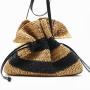 Fashion large capacity paper straw bags ladies shoulder bags handbags summer stripe straw beach bag for women