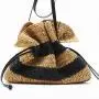 Fashion large capacity paper straw bags ladies shoulder bags handbags summer stripe straw beach bag for women