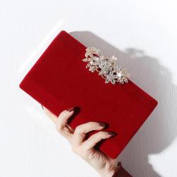 New evening dress bag party purses ladies elegant velvet evening bags woman clutch bag handbag purse