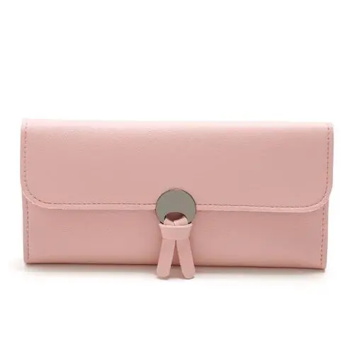 HR557 Women's Wallet With Long Zipper Ear Buckle Soft PU Leather Girls' Handheld Money Clip Wallet Ladies Gift Photo Bit Purse