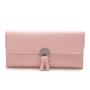 HR557 Women's Wallet With Long Zipper Ear Buckle Soft PU Leather Girls' Handheld Money Clip Wallet Ladies Gift Photo Bit Purse