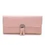 HR557 Women's Wallet With Long Zipper Ear Buckle Soft PU Leather Girls' Handheld Money Clip Wallet Ladies Gift Photo Bit Purse