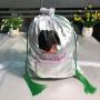 Large Green White Silk Satin Shoes Dust Drawstring Pouch