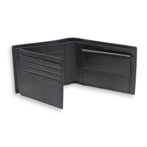 Nappa genuine leather trifold wallet fashion rfid men wallet with coin pocket purse