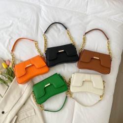 Fashion Women's Bags Light Luxury Simple Niche Designer PU Underarm Bag One Shoulder Crossbody Saddle Bag