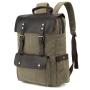 Custom logo wholesale Cowhide vintage back pack bag male drawstring rucksack hipster school canvas leather backpack for men