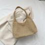 Retro Woven Tote Bag, Straw Woven Bag, Large Capacity Underarm Bag, Shoulder Bag, Beach Bag for Women