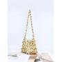 Small niche design hollowed out acrylic woven shoulder bag