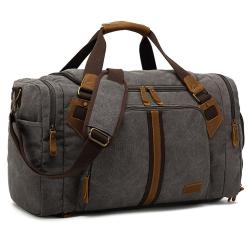 Wholesale Large Canvas overnight duffle bag with Shoe Compartment Gym Travel Canvas sports fitness bag storage bag for men